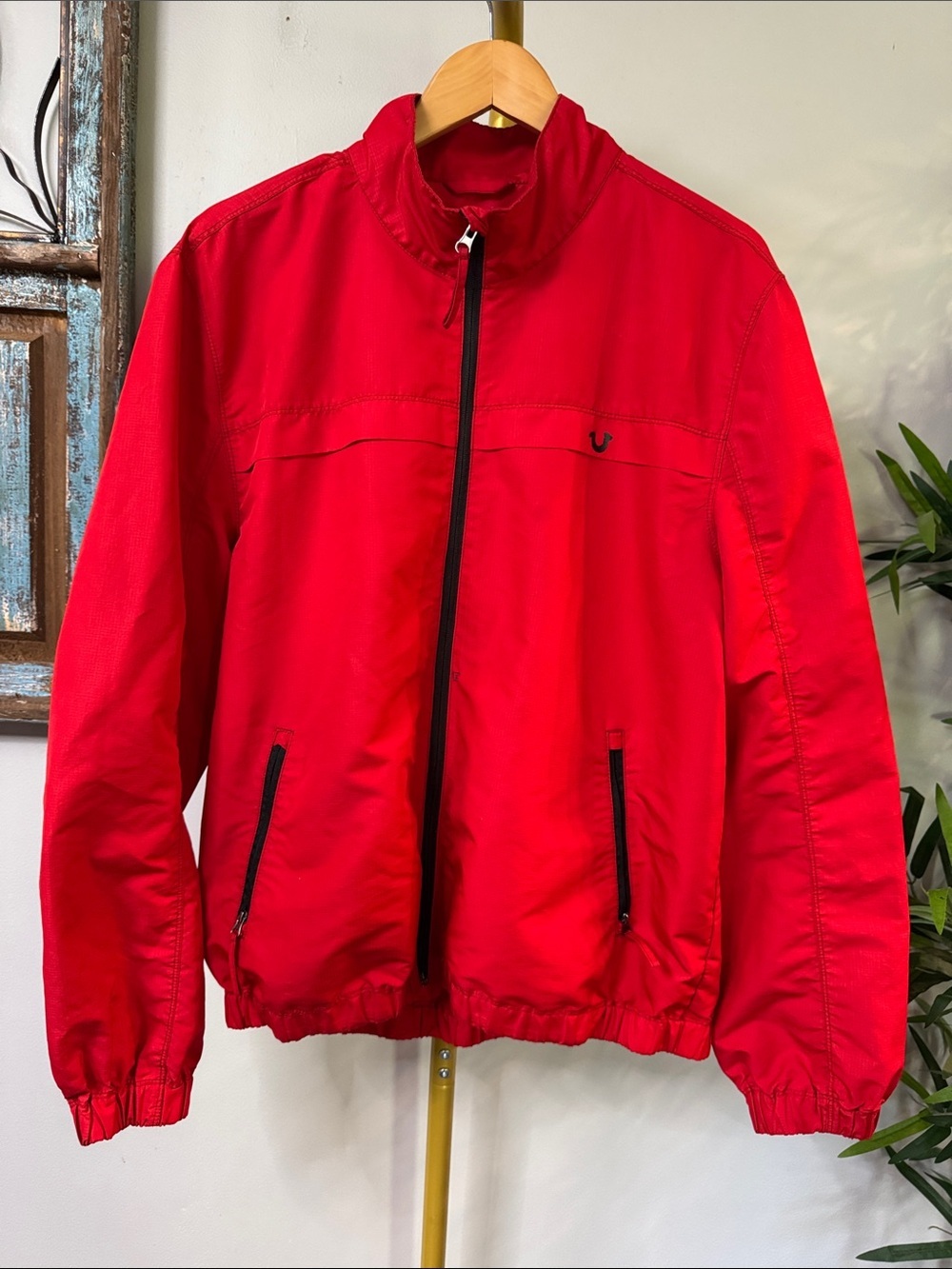 True Religion Men’s Red Windbreaker Jacket
